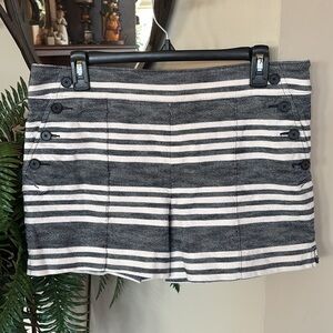 Ann Taylor Loft Striped Riviera Shorts Nautical Sailor Buttons Detail Preppy